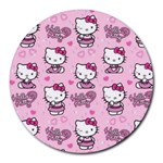 Cute Hello Kitty Collage, Cute Hello Kitty Round Mousepad