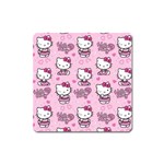 Cute Hello Kitty Collage, Cute Hello Kitty Square Magnet