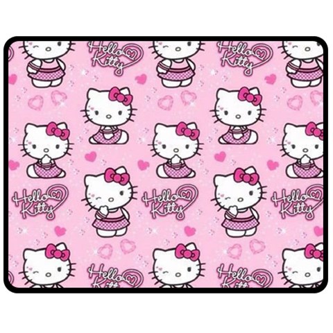 Cute Hello Kitty Collage, Cute Hello Kitty Two Sides Fleece Blanket (Medium) from ArtsNow.com 58.8 x47.4  Blanket Front