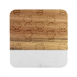 Cute Hello Kitty Collage, Cute Hello Kitty Marble Wood Coaster (Square)