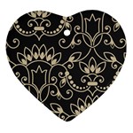Decorative Ornament Texture, Retro Floral Texture, Vintage Texture, Gray Ornament (Heart)