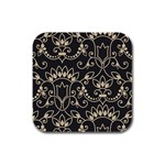 Decorative Ornament Texture, Retro Floral Texture, Vintage Texture, Gray Rubber Square Coaster (4 pack)