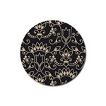 Decorative Ornament Texture, Retro Floral Texture, Vintage Texture, Gray Rubber Round Coaster (4 pack)