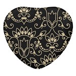 Decorative Ornament Texture, Retro Floral Texture, Vintage Texture, Gray Heart Glass Fridge Magnet (4 pack)