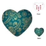 European Pattern, Blue, Desenho, Retro, Style Playing Cards Single Design (Heart)