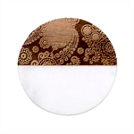 European Pattern, Blue, Desenho, Retro, Style Classic Marble Wood Coaster (Round) 