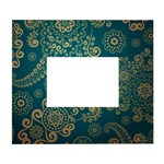 European Pattern, Blue, Desenho, Retro, Style White Wall Photo Frame 5  x 7 