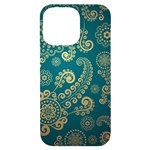 European Pattern, Blue, Desenho, Retro, Style iPhone 14 Pro Max Black UV Print Case