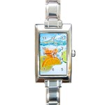 Fruits, Fruit, Lemon, Lime, Mandarin, Water, Orange Rectangle Italian Charm Watch