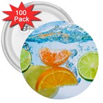 Fruits, Fruit, Lemon, Lime, Mandarin, Water, Orange 3  Buttons (100 pack) 