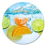 Fruits, Fruit, Lemon, Lime, Mandarin, Water, Orange Magnet 5  (Round)