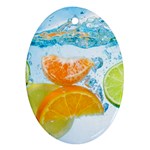 Fruits, Fruit, Lemon, Lime, Mandarin, Water, Orange Oval Ornament (Two Sides)