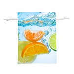 Fruits, Fruit, Lemon, Lime, Mandarin, Water, Orange Lightweight Drawstring Pouch (M)