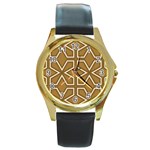 Gold Pattern Texture, Seamless Texture Round Gold Metal Watch
