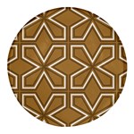 Gold Pattern Texture, Seamless Texture Round Glass Fridge Magnet (4 pack)