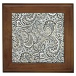 Gray Paisley Texture, Paisley Framed Tile