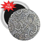 Gray Paisley Texture, Paisley 3  Magnets (10 pack) 