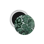 Green Ornament Texture, Green Flowers Retro Background 1.75  Magnets