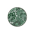 Green Ornament Texture, Green Flowers Retro Background Hat Clip Ball Marker