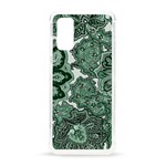 Green Ornament Texture, Green Flowers Retro Background Samsung Galaxy S20 6.2 Inch TPU UV Case
