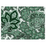 Green Ornament Texture, Green Flowers Retro Background Premium Plush Fleece Blanket (Extra Small)