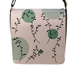 Plants Pattern Design Branches Branch Leaves Botanical Boho Bohemian Texture Drawing Circles Nature Flap Closure Messenger Bag (L)