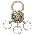 Flower Floral Pattern Floral Digital Spring Flora Botanical Blossom Bloom Vintage 3-Ring Key Chain