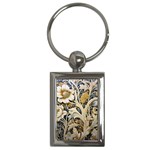 Flower Floral Pattern Floral Digital Spring Flora Botanical Blossom Bloom Vintage Key Chain (Rectangle)