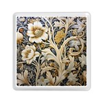 Flower Floral Pattern Floral Digital Spring Flora Botanical Blossom Bloom Vintage Memory Card Reader (Square)