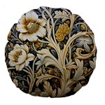 Flower Floral Pattern Floral Digital Spring Flora Botanical Blossom Bloom Vintage Large 18  Premium Round Cushions