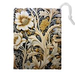 Flower Floral Pattern Floral Digital Spring Flora Botanical Blossom Bloom Vintage Drawstring Pouch (5XL)