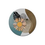 Boho Background Leaves Botanical Ornamental Pattern Seamless Decorative Design Wallpaper Nature Draw Magnet 3  (Round)