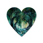 Trees Forest Mystical Forest Background Landscape Nature Heart Magnet