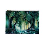 Trees Forest Mystical Forest Background Landscape Nature Cosmetic Bag (Large)