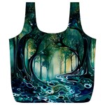 Trees Forest Mystical Forest Background Landscape Nature Full Print Recycle Bag (XL)