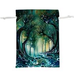 Trees Forest Mystical Forest Background Landscape Nature Lightweight Drawstring Pouch (XL)
