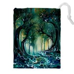 Trees Forest Mystical Forest Background Landscape Nature Drawstring Pouch (4XL)