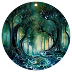 Trees Forest Mystical Forest Background Landscape Nature UV Print Acrylic Ornament Round