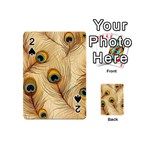 Vintage Peacock Feather Peacock Feather Pattern Background Nature Bird Nature Playing Cards 54 Designs (Mini)