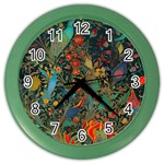 Flowers Trees Forest Mystical Forest Nature Background Landscape Color Wall Clock
