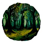 Trees Forest Mystical Forest Nature Junk Journal Landscape Nature Large 18  Premium Round Cushions