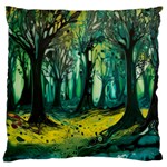 Trees Forest Mystical Forest Nature Junk Journal Landscape Nature Standard Premium Plush Fleece Cushion Case (One Side)