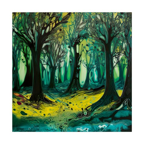 Trees Forest Mystical Forest Nature Junk Journal Landscape Nature Square Tapestry (Large) from ArtsNow.com Front
