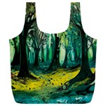 Trees Forest Mystical Forest Nature Junk Journal Landscape Nature Full Print Recycle Bag (XXL)