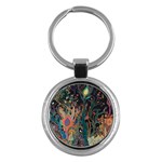 Trees Forest Mystical Forest Nature Junk Journal Landscape Key Chain (Round)