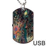 Trees Forest Mystical Forest Nature Junk Journal Landscape Dog Tag USB Flash (One Side)