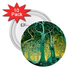 Trees Forest Mystical Forest Nature Junk Journal Scrapbooking Background Landscape 2.25  Buttons (10 pack) 