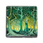Trees Forest Mystical Forest Nature Junk Journal Scrapbooking Background Landscape Memory Card Reader (Square 5 Slot)