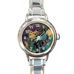 Flowers Trees Forest Mystical Forest Nature Round Italian Charm Watch