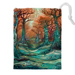 Trees Tree Forest Mystical Forest Nature Junk Journal Scrapbooking Landscape Nature Drawstring Pouch (4XL)